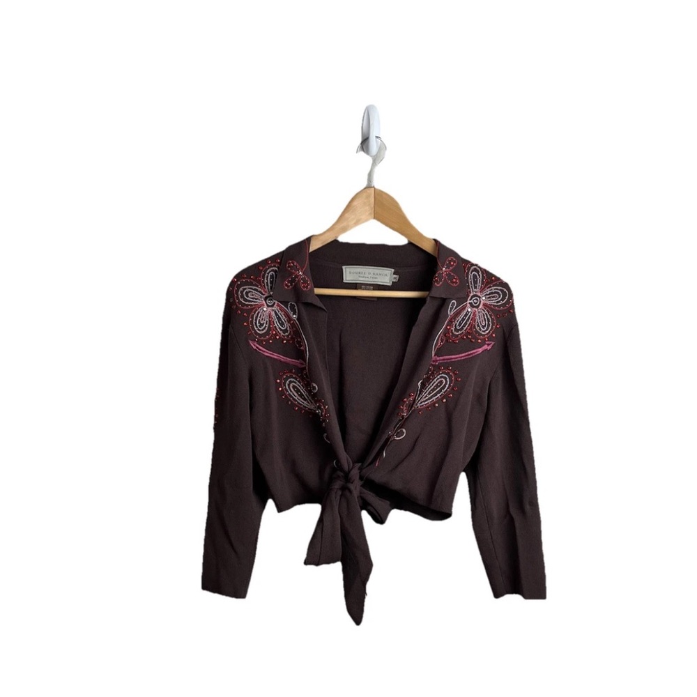 Double D Ranch Wear Cardigan Sweater Beaded Bolero